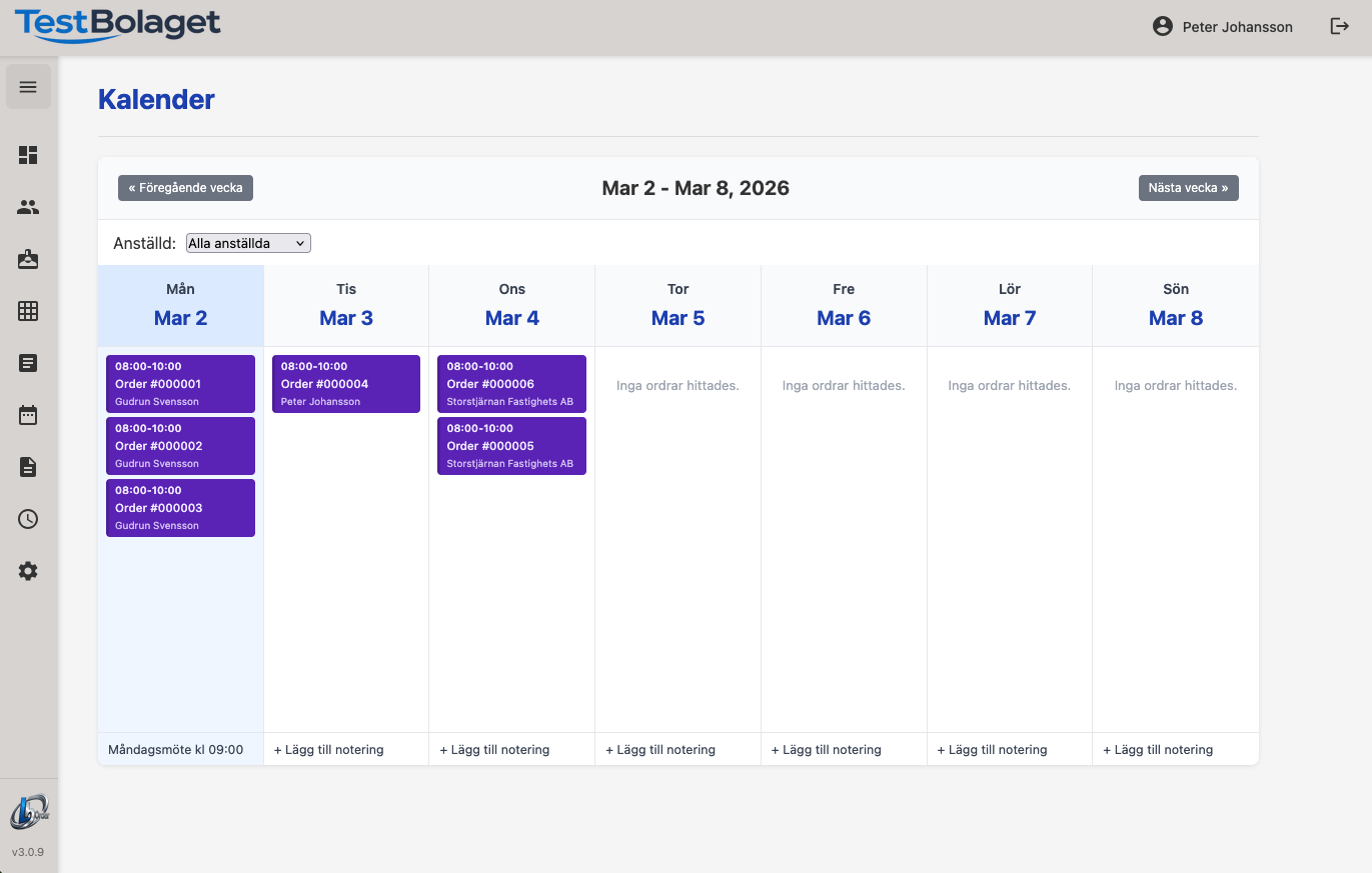 LbOrder Orderkalender